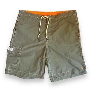 Polo by Ralph Lauren Mens Swimwear Board Shorts Green Size Large Embroidered